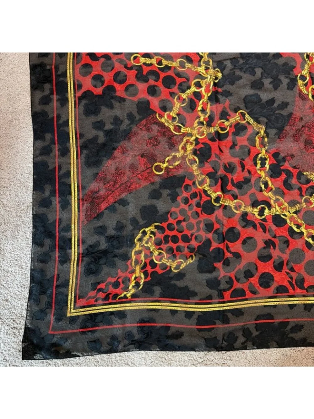 Vintage Chain Print Scarf Wrap 40X40